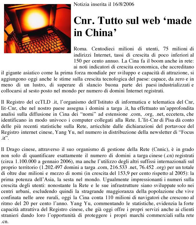 Rassegna Stampa Tutto sul web made