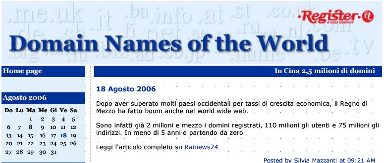 Rassegna Stampa Tutto sul web made in China - 16 agosto 2006 Istituto