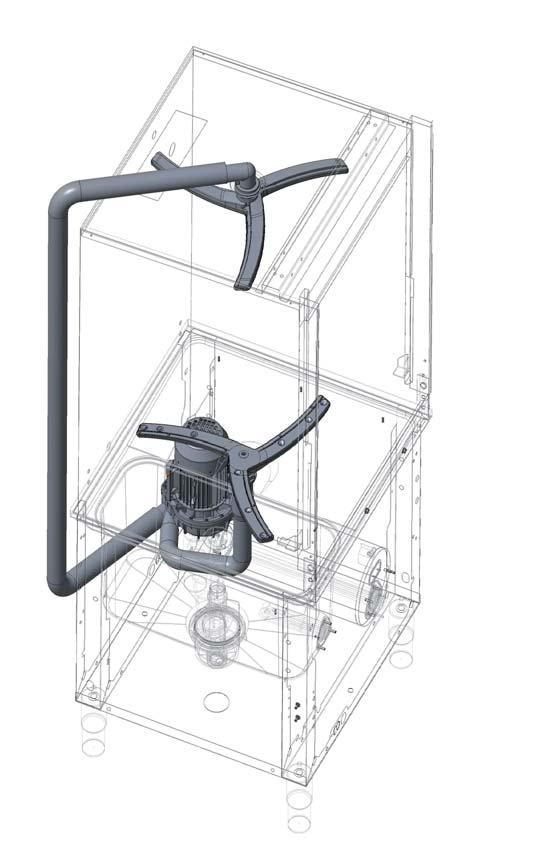 6 Tecnologie Sistema di lavaggio EWT Il concetto di pompa a doppio fl usso EWT è una tecnologia proprietaria di Elettrobar che permette di evitare qualsiasi brusca variazione di direzione del fl usso