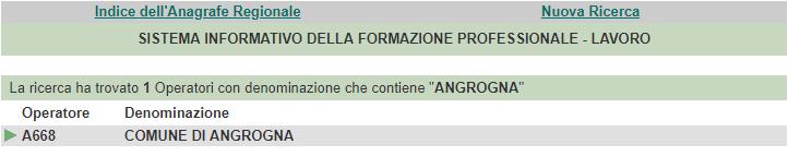 Anagrafe Operatori Ricerca (2 di 2) La sede da utilizzare per la