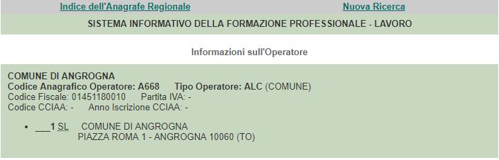 Se il comune è già presente in anagrafe, verificate che lo sia