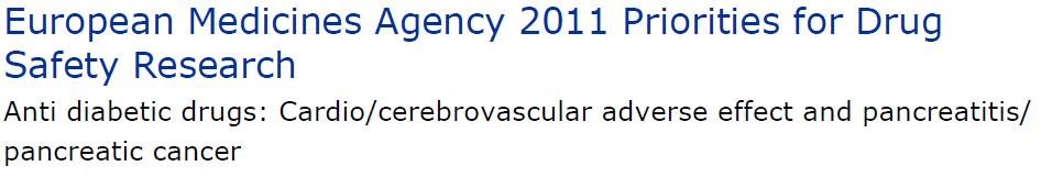 Altre priorità di ricerca EMA (e altre possibili idee per studi ad hoc) Identification of risk factors for developing cardio/cerebrovascular AEs and pancreatitis/ pancreatic malignancy in patients