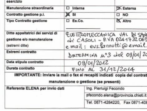 schede e contratti di gestione