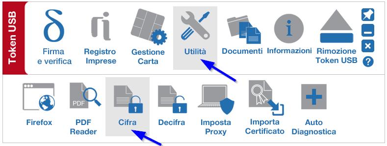 b) Cifrare un documento tramite il software presente nel CNS su Token USB Infocert 1.