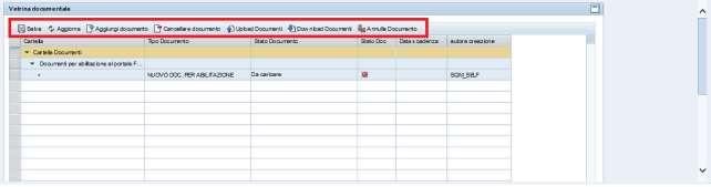 cui il fornitore prende visione dei documenti richiesti e li carica: non è possibile cambiare l elenco dei documenti da caricare.