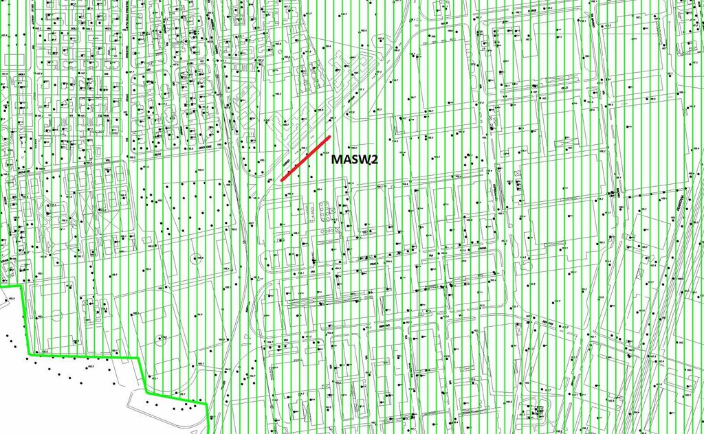 PROVA MASW N 2 Note geologiche: quest indagine è situata in una zona limitrofe al contatto tra l unità di Brembate (78) ed il Complesso del Brembo (80) costituiti entrambi da depositi fluvioglaciali