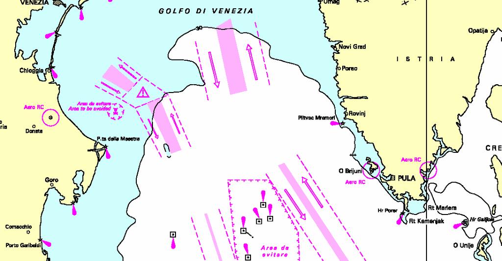 10 AVVISI DI CARATTERE GENERALE 10 (Datum WGS84) che individua il centro del terminale off-shore. L area circolare ha raggio 1,5 M ed è centrata sul punto suddetto.