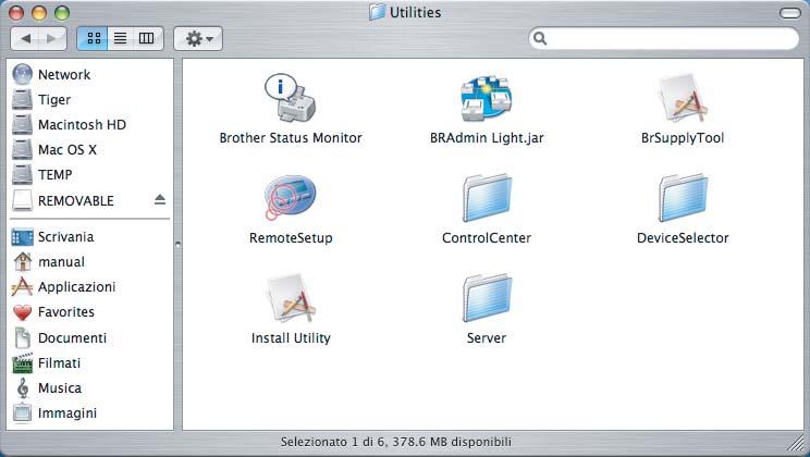 Per utenti in rete Utilità BRAmin Light (per utenti M OS X) BRAmin Light è un progrmm i utilità per l'impostzione inizile ei ispositivi Brother ollegti in rete.