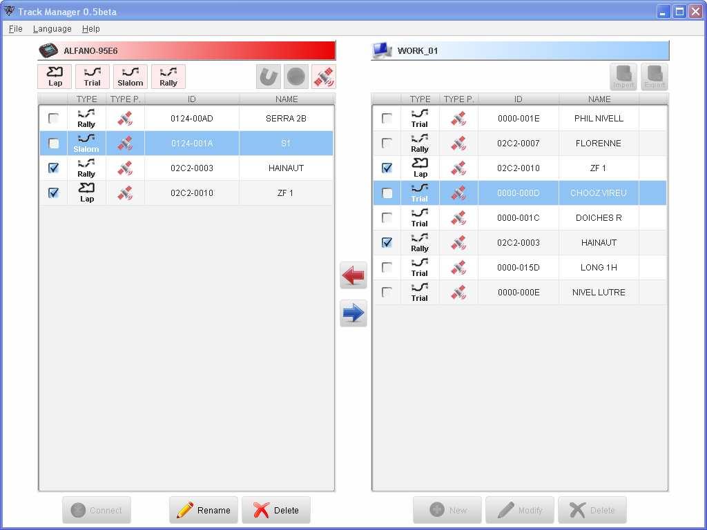 Il Software Software TrackManager Vi aiuterà a configurare più facilmente il Rally Software ADSGPS Vi da la
