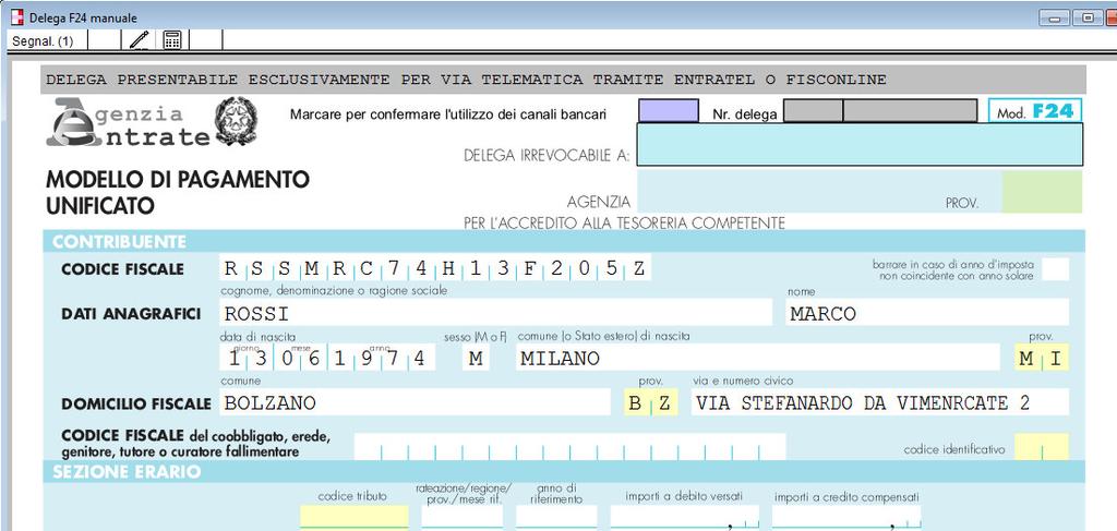 Si ricorda che per gestire correttamente i messaggi nelle Deleghe Manuali è necessario compilare la data di scadenza.