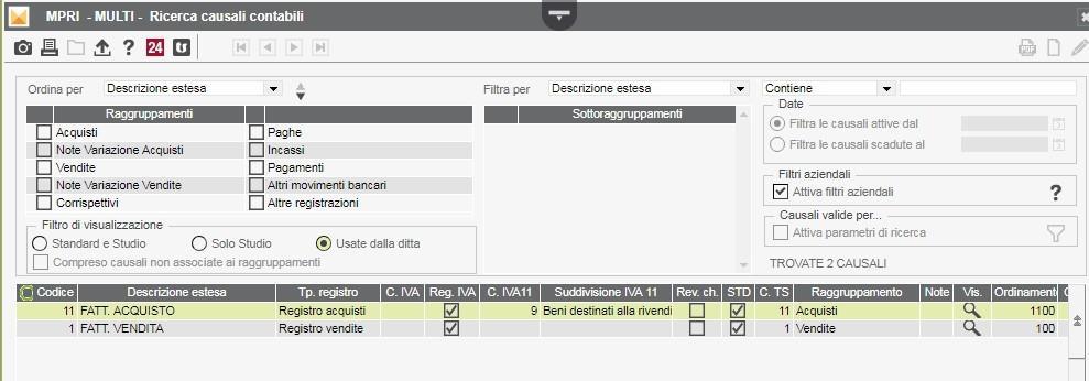 Cosa cambia in prima nota Vengono introdotte delle implementazioni, attivabili anche da chi non applica le causali contabili standard: - Anche per le ditte in contabilità semplificata, vengono