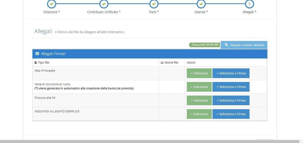 A questo punto non resta che allegare l atto principale, il mandato e i documenti e procedere con