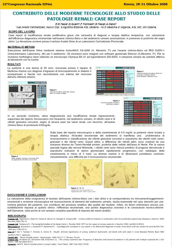 2008 Contributo delle moderne tecnologie allo studio delle patologie renali Grazie alle nuove tecnologie a cattura d immagine è stato possibile evidenziare elementi poco rappresentativi ma con forte/