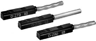 Sensori reed Sensori reed: Montaggio diretto D-Z73, D-Z7, D-Z8 Caratteristiche D-Z73, D-Z7 (con indicatore ottico) Codice sensori Direzione connessione elettrica Carico applicabile Tensione di carico