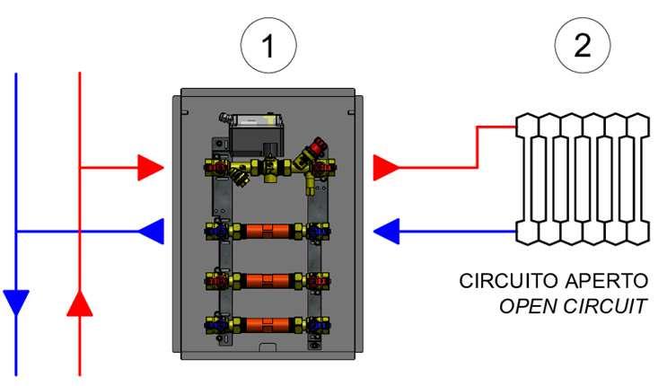 Mod. 11000 - NOVACdC SCHEMA Gestione circuito di riscaldamento a due vie.