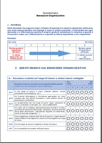 l questionario utilizzato dalla ASL