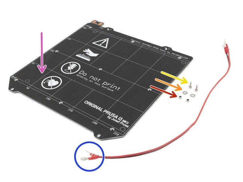 Step 3 Assemblaggio cavi del piano riscaldato (parte 1) Per il seguente passaggio prepara: Piano riscaldato MK52 24V