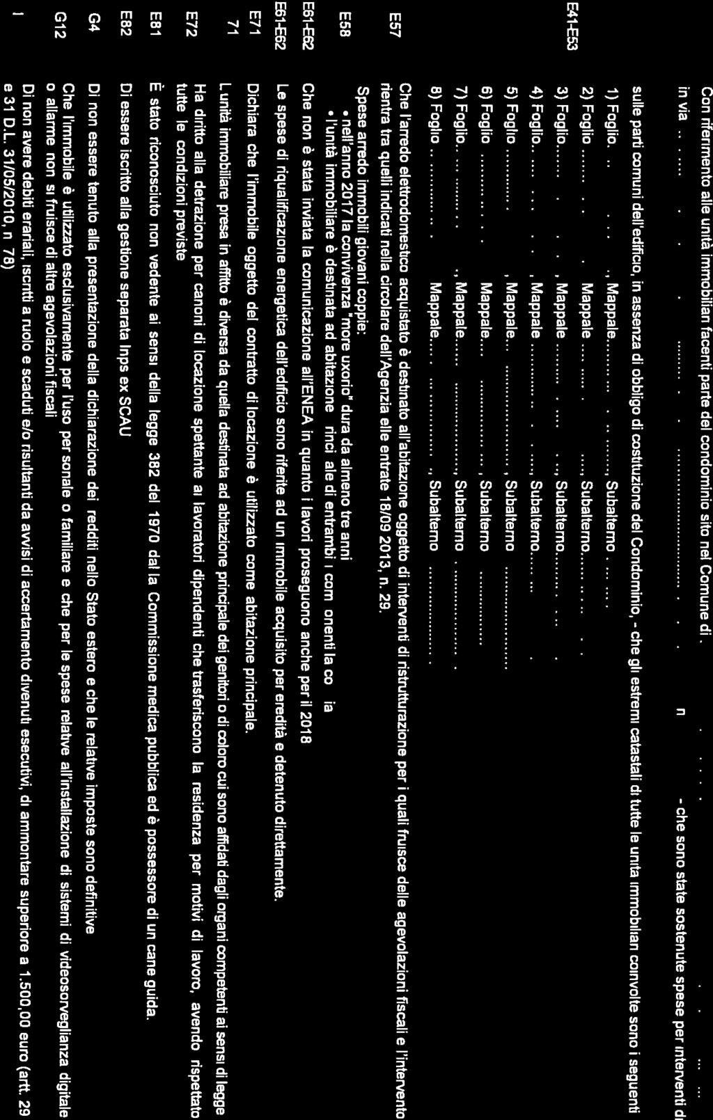 ALLGATO Cn rfrmnt all untà mmblar facnt part dl cndmn st nl Cmun d n va n - ch sn stat sstnut sps pr ntrvnt d sull part cmun dltdfc, n assnza d bblg d csttuzn dl Cndmn; - 1) Fgl Mappal Subaltrn ) Fgl