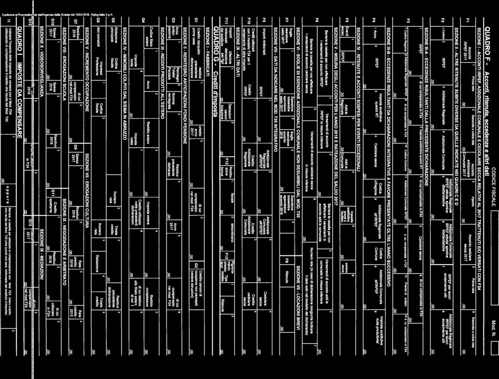 , ndicare, 1 aol - ACCONT VDEOSORVEGLANZA NCREMENTO RTENUTE REDDT EROGAZON ECCEDENZE 1 1 EROGAZON D C H A R A Z O N E V A L D A T A P R O T O C O L L O P-61R44MO3BOO1 QUADRO F - SEZONE RPEF,
