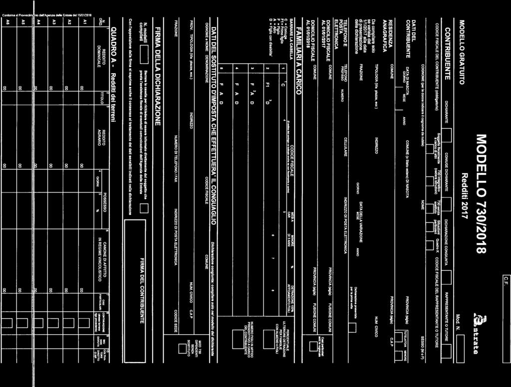 CON DCHARAZON VALDATA PROTOCOLLOP-L61R44MO3BOO1 CE. L61R44MO3B MODELLO 7301018 MODELLO GRATUTO Redditi 017 Mod.N. CONTRBU ENTE DCHARANTE f] CONUGE DCHARANTE [] DCHARAZONE CONGUNTA t] RAPPRESENTANTE O