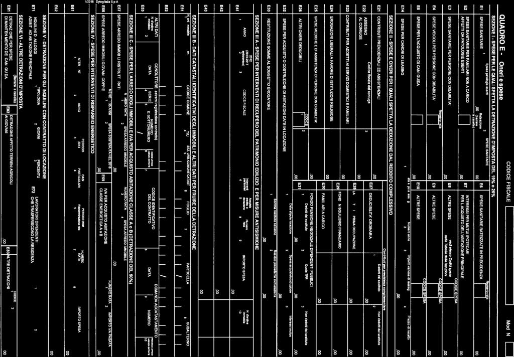 - - FULOJiUA O DCHARAZON QUADRO E - Oneri e scese VALDATA P R O O C O i i O P-63R44MO0O1 CODCE FSCALE G D U N 