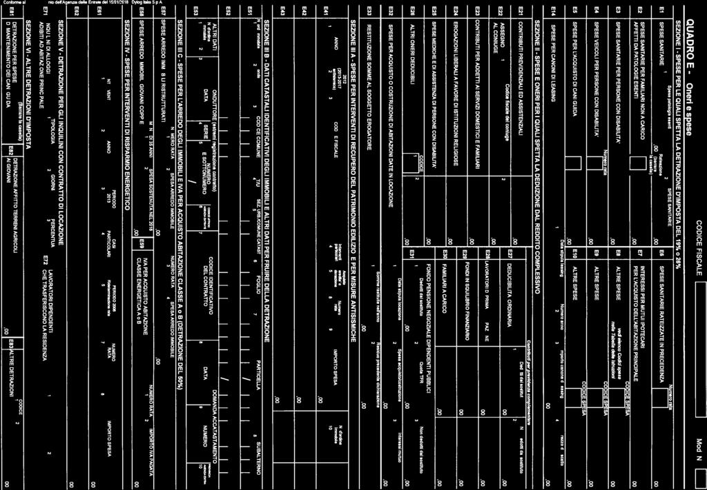 CODCE Cvfrlbatlperprevuenza DXCBkRAONE QUADRO E - Oneri e scese VALDATA SEZONE - SPESE PERLE QUAL SPETTA LA DETRAZONE D MPOSTA DEL 19% o 6% P R O T O C O O P-PS553Ofl331 CODCEFSCALE P8C1N855130133U