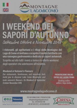 I Weekend dei Sapori d'autunno 2019 Rassegna gastronomica a valenza trimestrale da settembre a novembre.