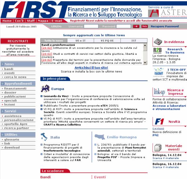 F1RST: il sito web F1RST: il sito