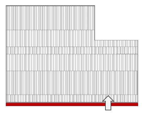 5. Giunti alla fine dello spazio in lunghezza, scegliere il modulo più adatto al raggiungimento del perimetro in base alla lunghezza dei listelli.