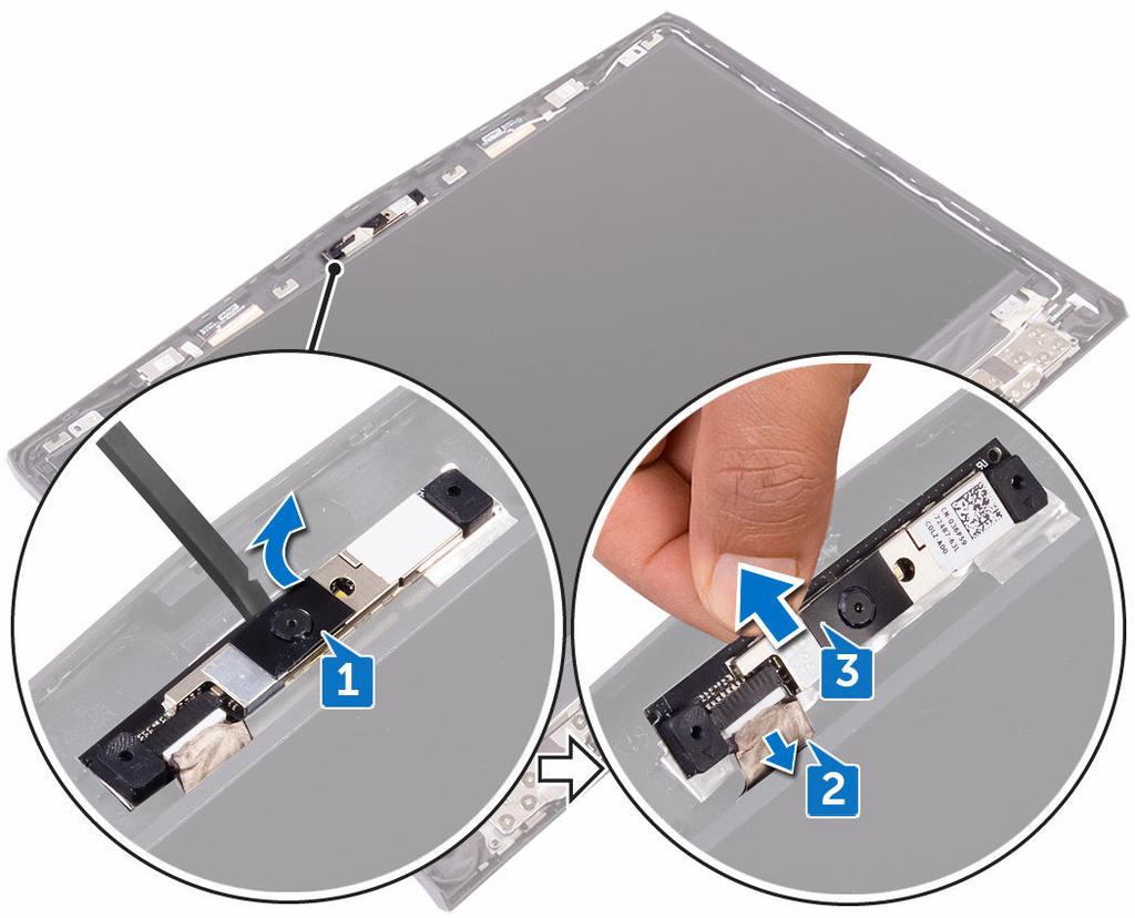 3 Sollevare il modulo della fotocamera dal gruppo