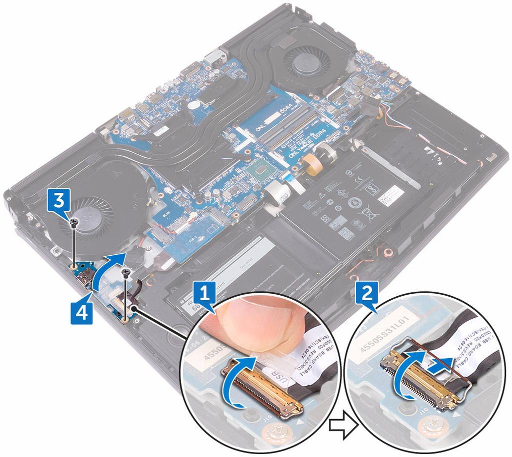 4 Capovolgere la scheda I/O.