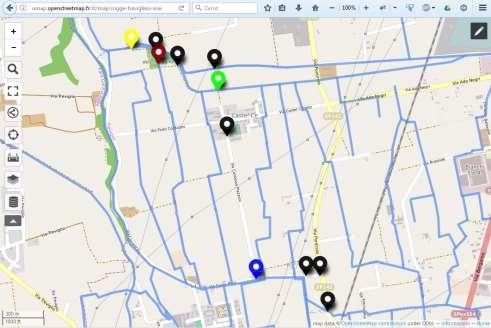 La mappa interattiva della ricerca rogge creato una mappa interattiva con Umap; importato i percorsi delle rogge precedentemente esportati con