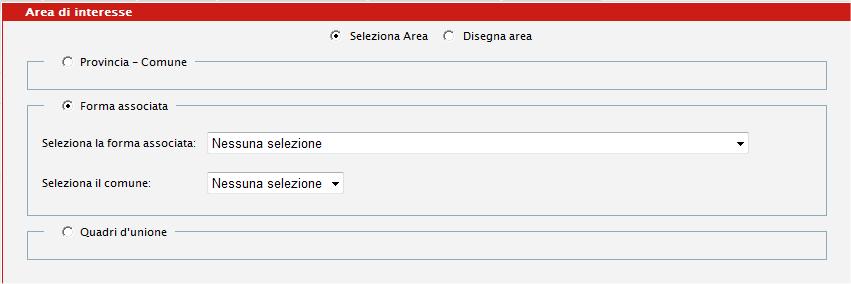 per Forma associata, o per Quadro d unione con la selezione degli Elementi al 5000, delle