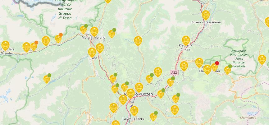 Stato attuale mobilità elettrica a batteria Attualmente > 80 colonnine di ricarica pubbliche mappa online con indicazione in tempo reale: charge.greenmobility.bz.