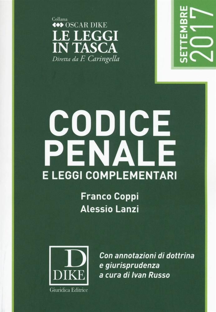 Codice penale pocket 2017 PDF - Scarica, leggere SCARICA LEGGI ONLINE ENGLISH VERSION DOWNLOAD READ Descrizione Il codice, aggiornatissimo al nuovo reato di tortura, contiene: utilissime e pregevoli