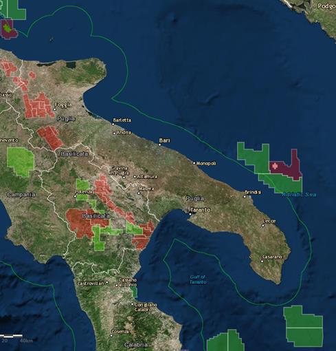 Sempre per lo stesso periodo, le concessioni produttive di gas hanno estratto in totale 2.