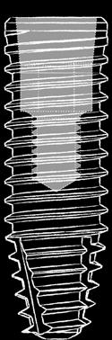 larga 1,8 mm Ottima stabilità dei pilastri protesici in senso verticale. L andamento è cilindrico con spira regolare nella porzione cervicale e centrale.