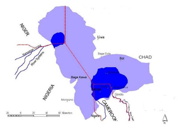 Il Lago Ciad. In blu scuro nel 2002, in azzurro il Grande Lago Ciad Quali sono le sfide che deve affrontare l Unione Africana?