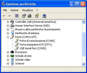 Con l utilizzo del convertitore USB-OC il programma non ricerca il PMM 8053B sulla prima porta seriale libera; occorre, quindi, impostare una specifica porta seriale: Entrare in Gestione