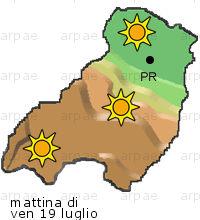 bollettino meteo per la provincia di Parma weather forecast for the Parma province Temp MAX 31 C 23 C Pioggia Rain 0mm 0-10mm Vento Wind 35km/h 41km/h Temp.