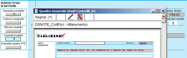 I controlli di corrispondenza tra quadri di reddito e dati contabili studi sono stati resi da subito disponibili in un apposito dettaglio accessibile dal Quadro Generale Studi.