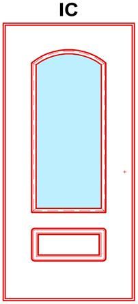 RIVESTIMENTI IN MULTISTRATO PER PORTE VETRATE (20 mm) E' consentita l'installazione esterna, ma al riparo dai raggi del sole Misura minima della porta per realizzazione con vetro: - modelli IA - IB -