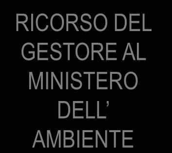 RICORSO DEL GESTORE AL MINISTERO DELL AMBIENTE entro 150 gg NO NO PRONUNCIA MINISTERI IS SOSPENSIONE