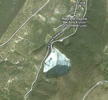 Veduta aerea (da Google Maps) della Cava in Loc.