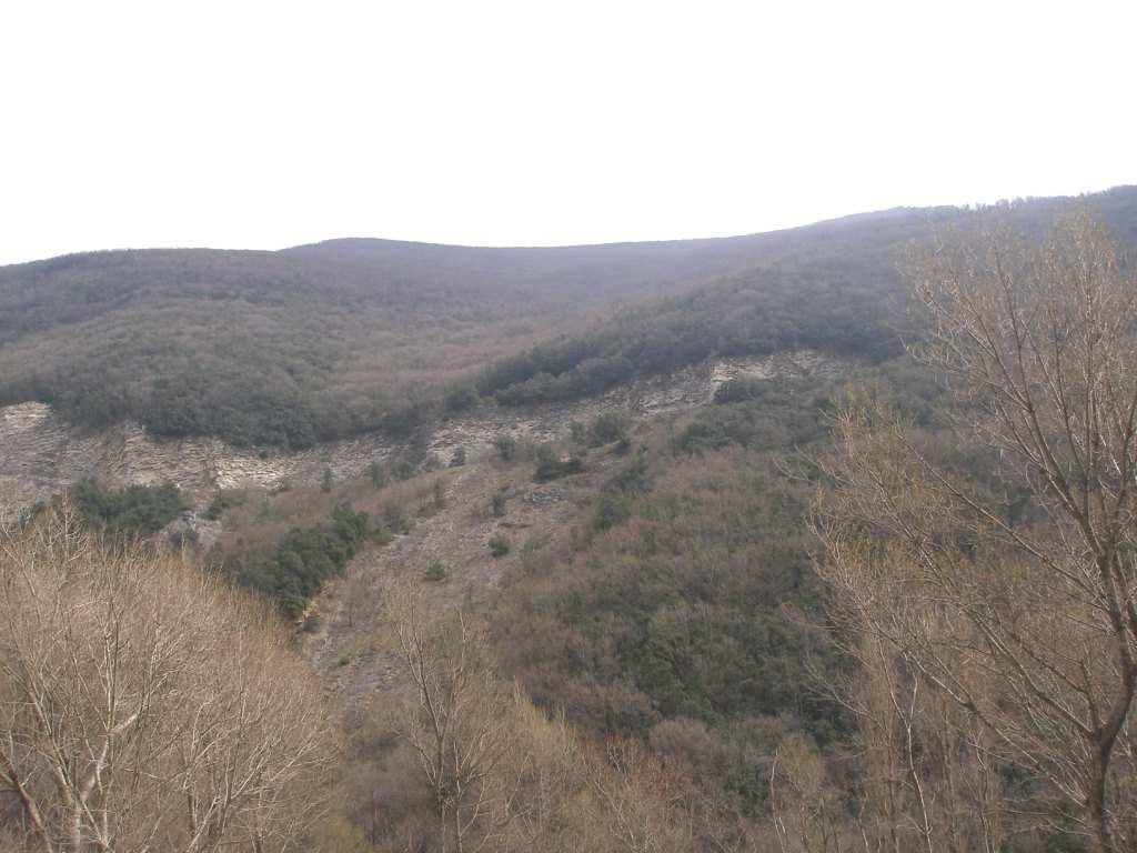 Vista panoramica dalla strada di accesso alla cava