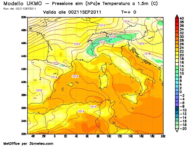 Occidentale al suolo Pressione e temperatura al