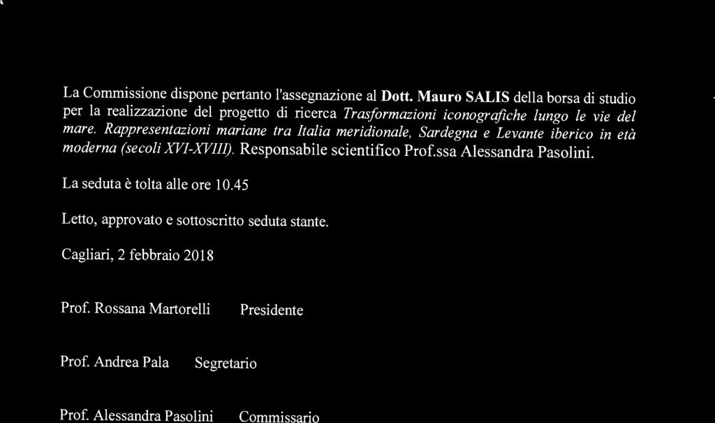 Rappresentazioni mariane tra Italia meridionale, Sardegna e Levante iberico in età moderna (secoli XVI-XVIII). Responsabile scientifico Prof.ssa Alessandra Pasolini.