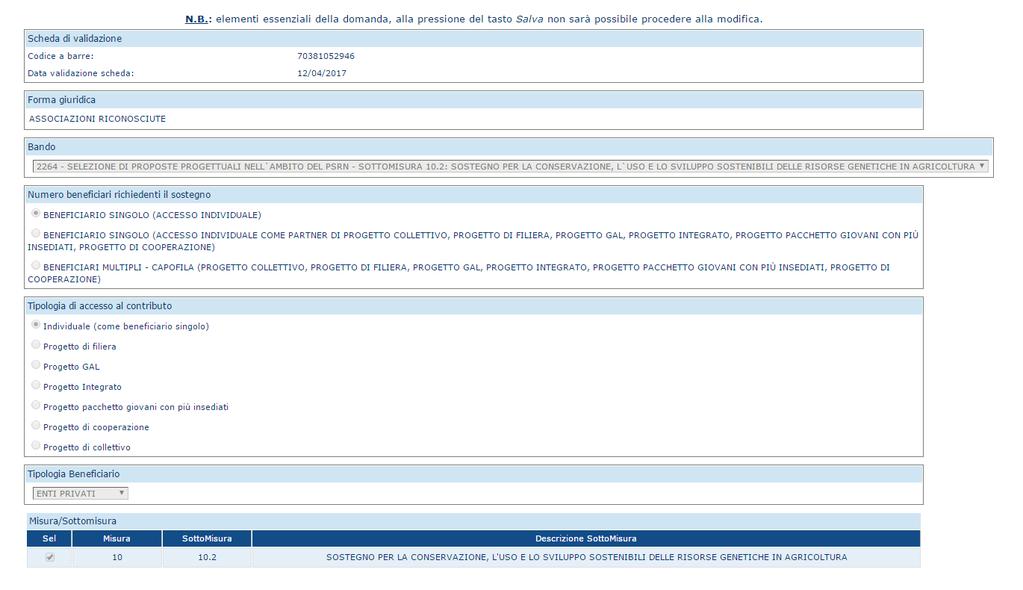 Per ultimare la compilazione fare riferimento al