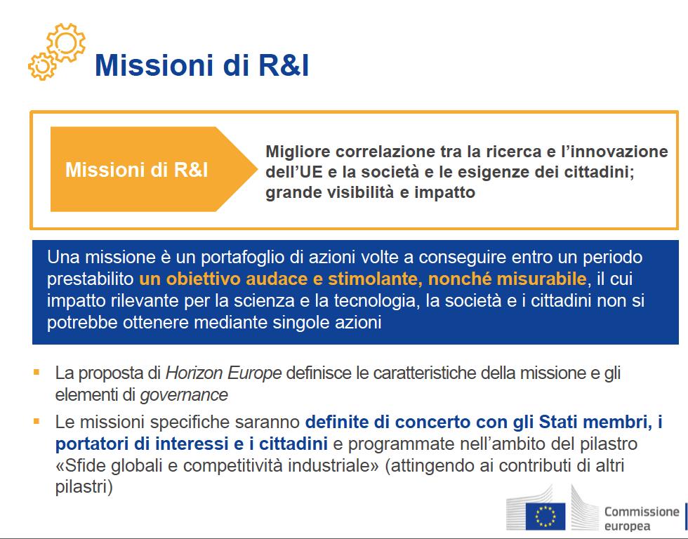 Missioni sono partecipazione dell'ue ai programmi di ricerca e sviluppo avviati da diversi paesi dell'ue.