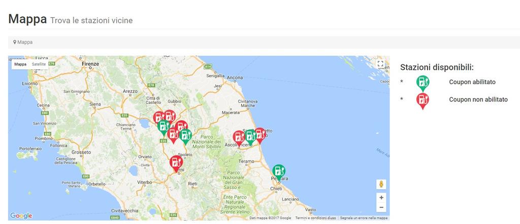 Mappa In questa sezione è possibile visualizzare mediante mappa la geocalizzazione di tutte le proprie colonnine.